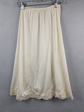 Vintage Wondermaid Ivory Lace Half Slip Size L USA